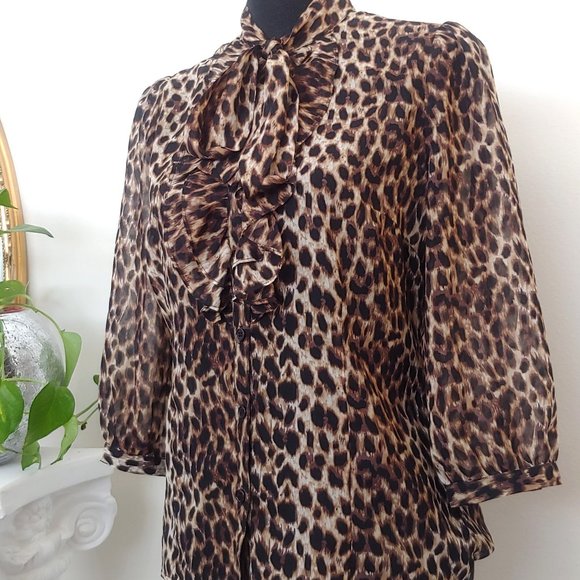 Leopard Chiffon Blouse - Picture 2 of 4